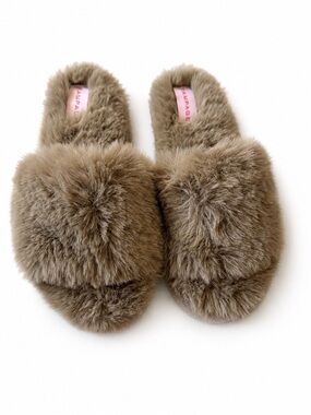 Rampage Plush Faux Fur Slide Slippers